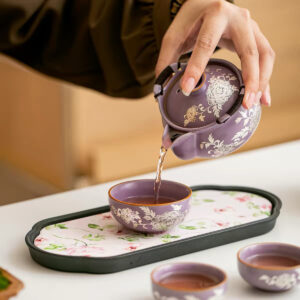 Purple Ru Kiln Portable Tea Set