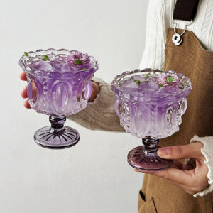 Vintage Embossed Glass Cup