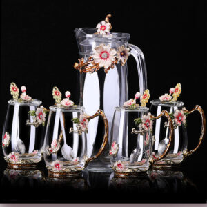 Vintage Enamel Floral Tea Cup
