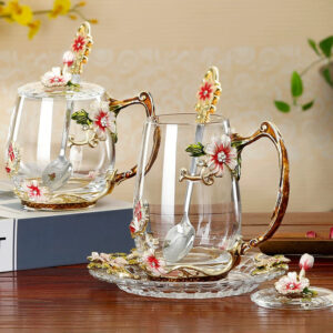 Vintage Enamel Floral Tea Cup