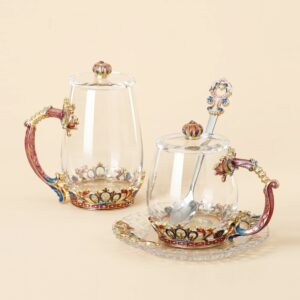 Vintage Enamel Crown Tea Cup