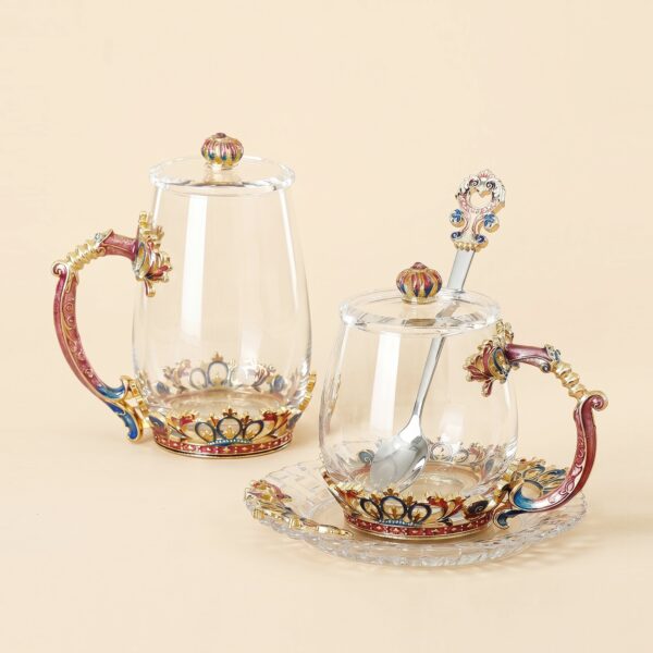 Vintage Enamel Crown Tea Cup