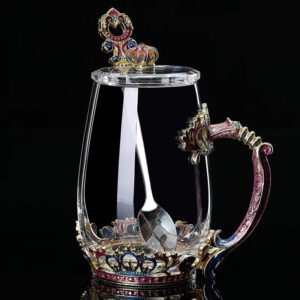 Vintage Enamel Crown Tea Cup