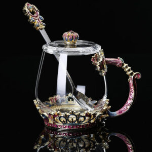 Vintage Enamel Crown Tea Cup
